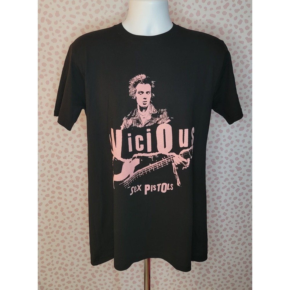 Sid Vicious Tee, Sex Pistols, Photo Of Sid In  On A Black